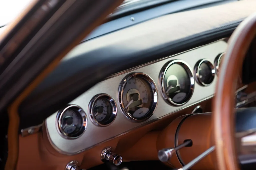 Close-up of a 1966 Mustang 2+2 Fastback dashboard