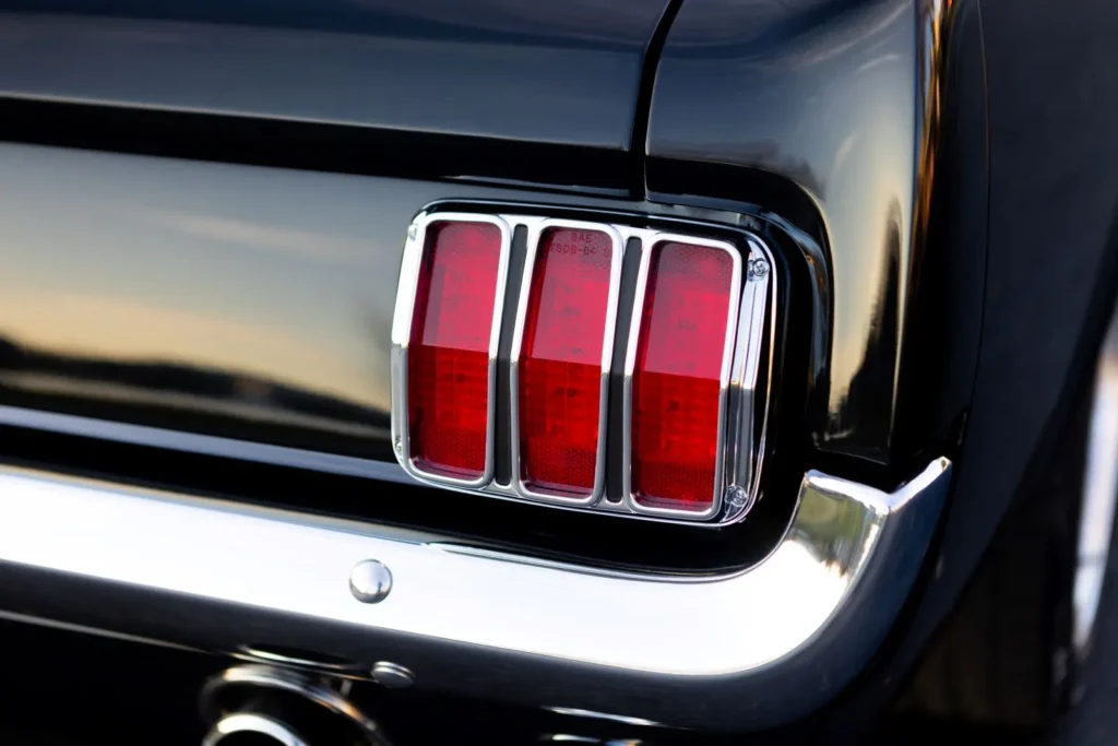 A close-up of a 1966 Mustang 2+2 Fastback back right light