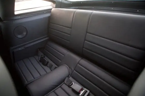Backseat of a 1966 Shelby GT 350/ GT 350H with a grey interior