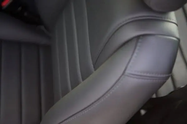 Front seat stitching of a 1966 Shelby GT 350/ GT 350H with a grey interior