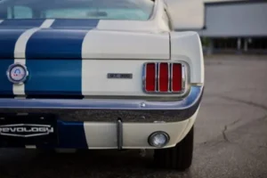 A close-up of a 1966 Shelby GT 350/ GT 350H right back light.