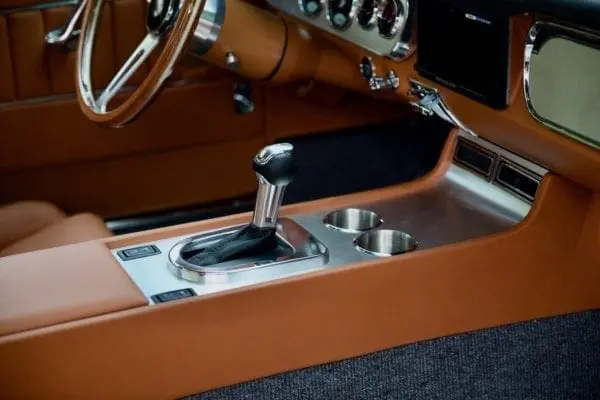 Closer look of a 1966 Mustang 2+2 Fastback gear stick