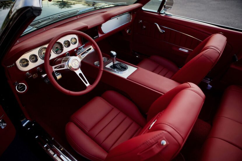 Interior of a 1966 Mustang Convertible shot from the driver side.