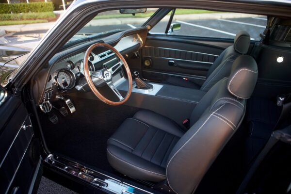 Black leather interior in a 1967 Shelby GT 500