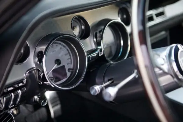 Dashboard of a vintage 1967 Shelby GT 500