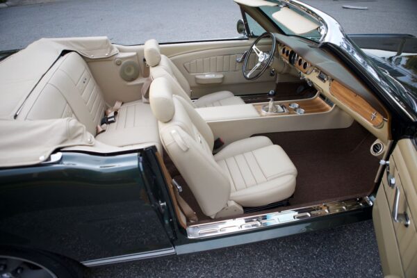 100% wool German square weave carpeting in a vintage 1966 Mustang Convertible.