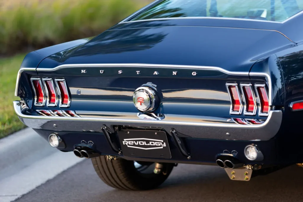 1968 Mustang GT 2+2 Fastback back emblem close up shot