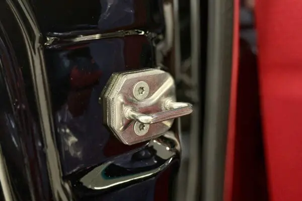 A closer look to 1968 Mustang GT 2+2 Fastback door latch mechanisms.
