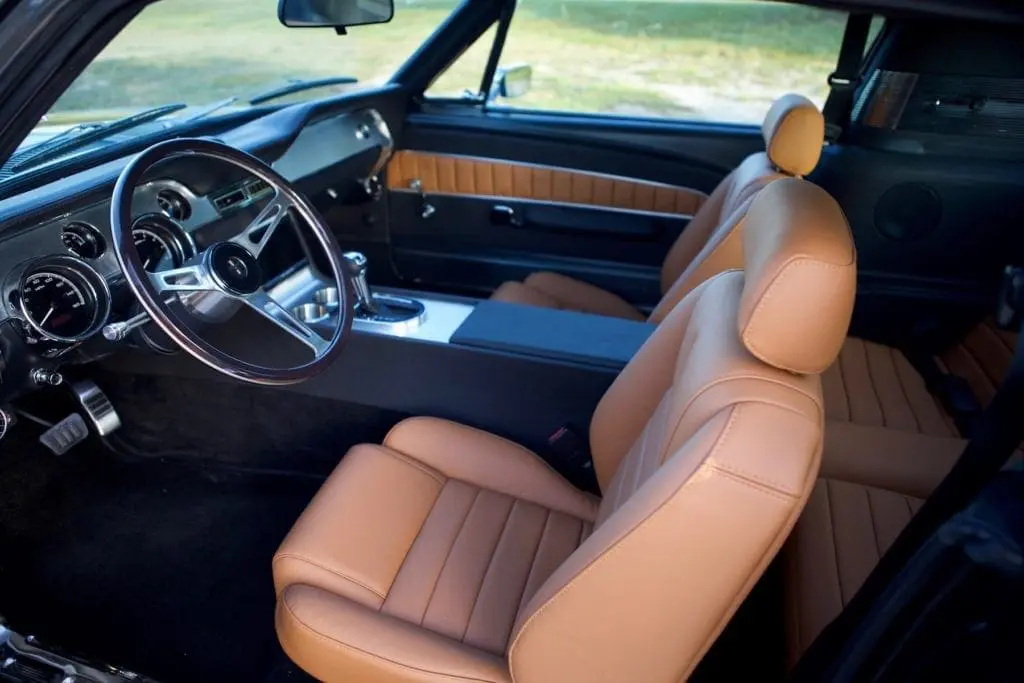 Interior of a 1968 Mustang GT 2+2 Fastback from the driver view