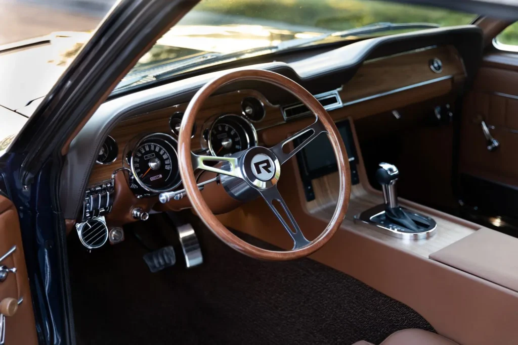 1968 Mustang GT 2+2 Fastback steering wheel and dashboard shot