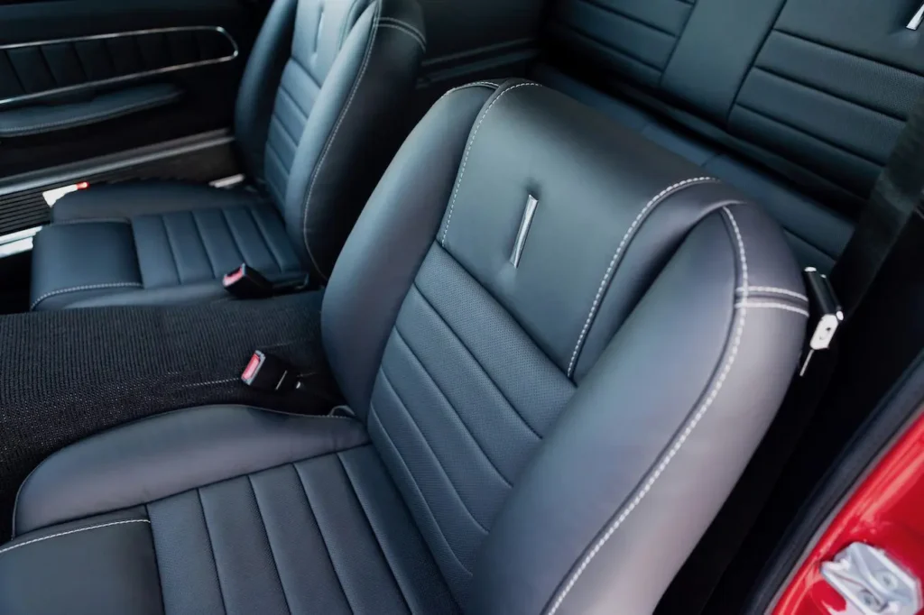 1968 Shelby GT500KR black leather front seats design