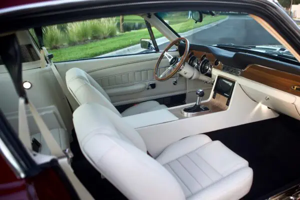 Black leather interior in a 1968 Shelby GT500KR