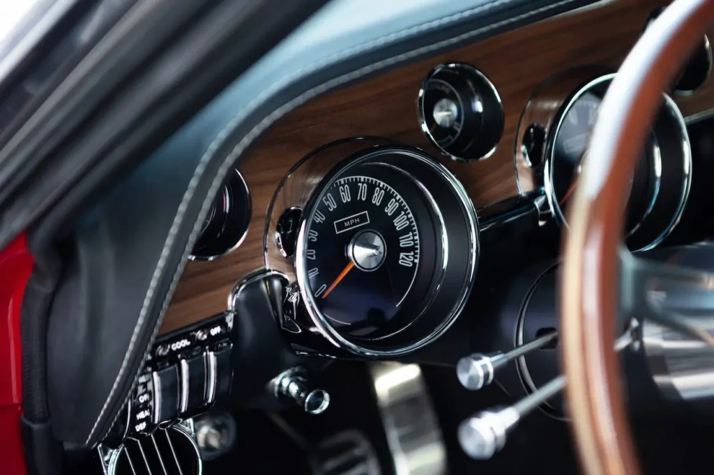 1968 Shelby GT500KR dashboard closeup shot.