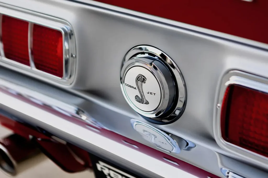 1968 Shelby GT500KR logo emblem on the back of the car