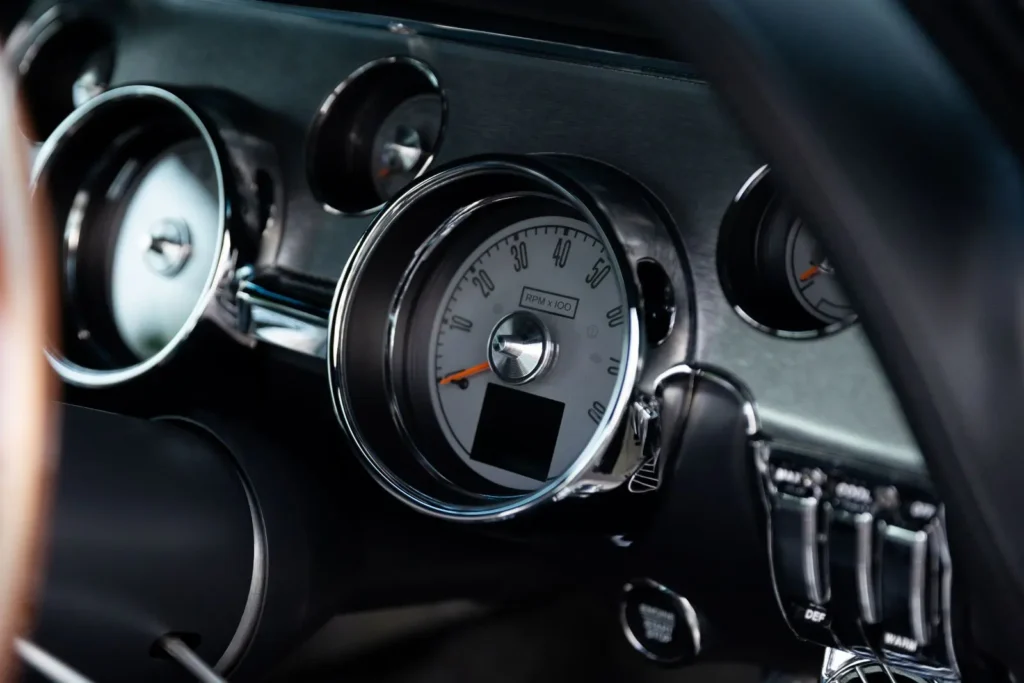 Close-up of a 1967 Shelby GT 350 dashboard.