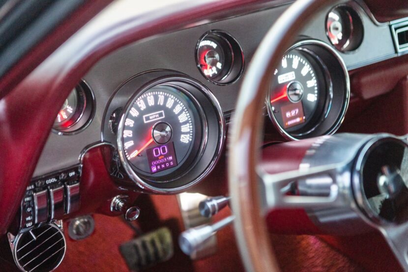 Close-up of a 1967 Mustang GT / GTA 2+2 Fastback dashboard.