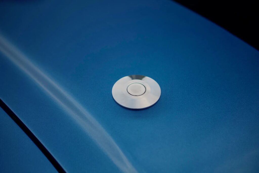 A close-up of a Magnetic Cap on 1968 Mustang GT 2+2 Fastback Cobra Jet.