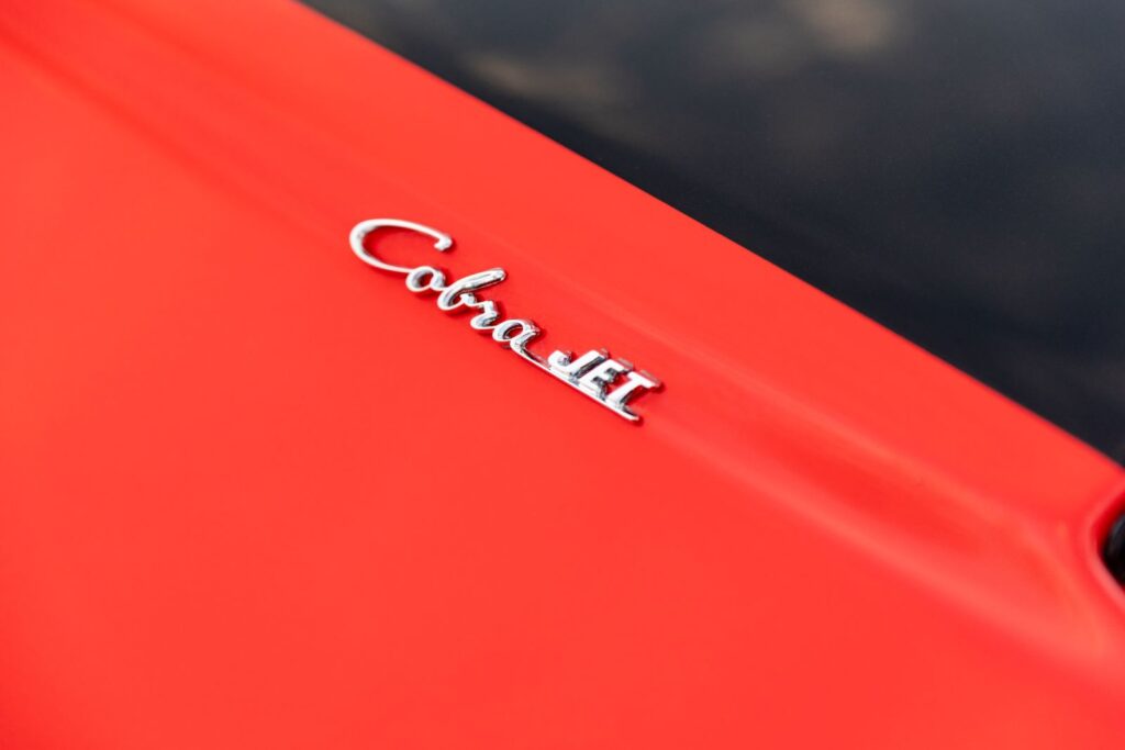 1968 Mustang GT Cobra Jet Cobra Jet Emblem Closeup 7
