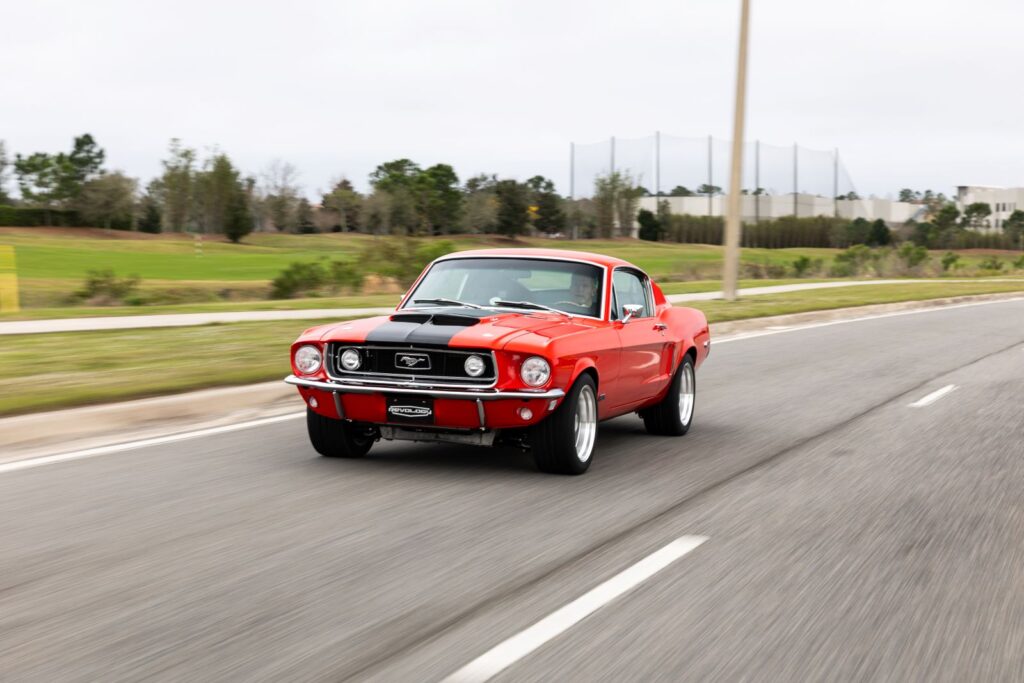 1968 Mustang GT Cobra Jet Driving Front Side View 36