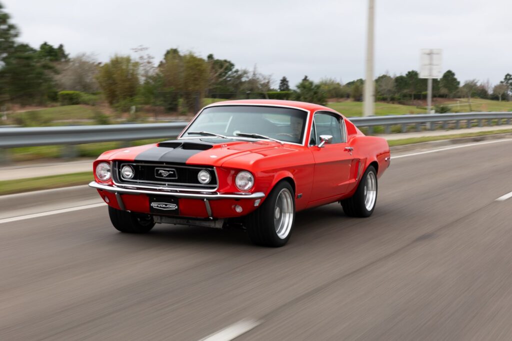 1968 Mustang GT Cobra Jet Motion Shot with Guardrail 38