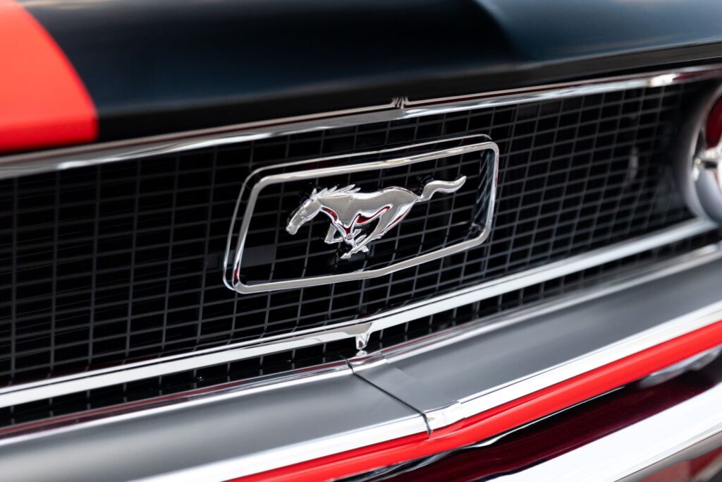 1968 Mustang GT Cobra Jet Mustang Emblem Closeup 4