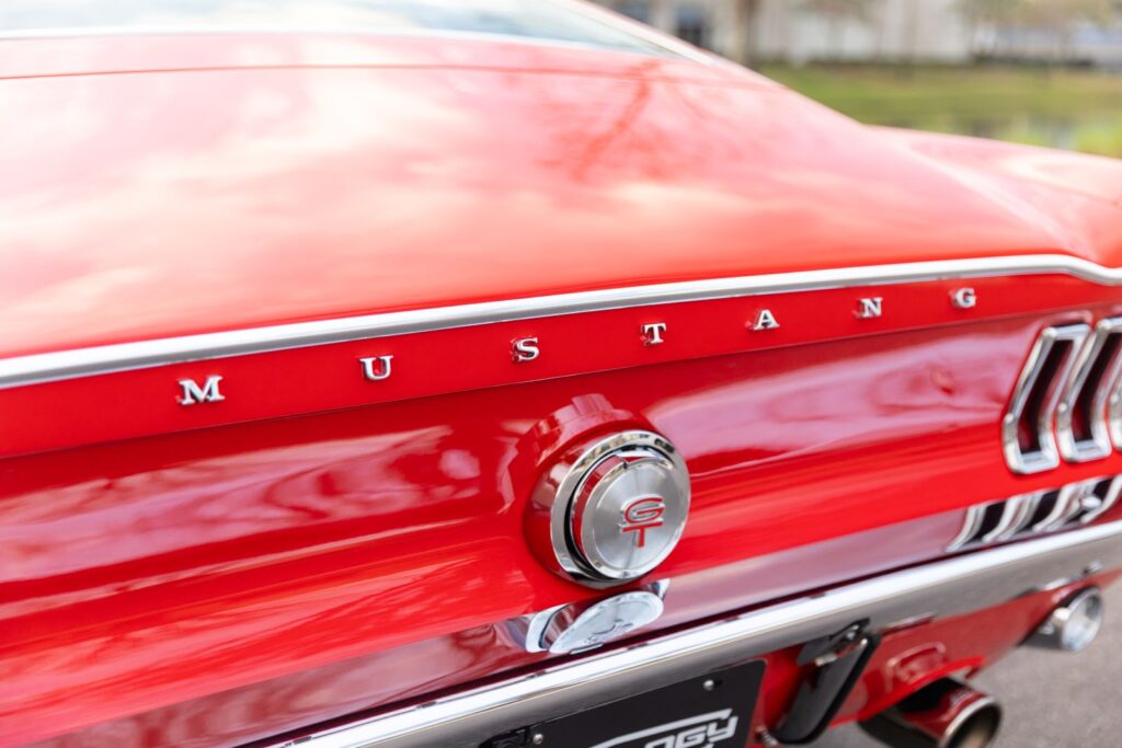 1968 Mustang GT Cobra Jet Mustang Trunk Letters Closeup 15