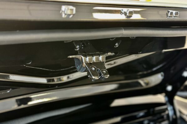 A closer look to 1966 Mustang Convertible trunk deck lid latch lock.