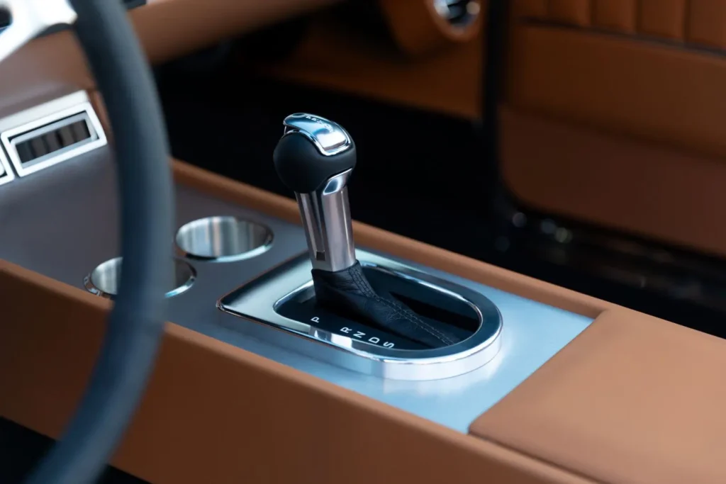 Closer look of a 1966 Mustang Convertible gear stick