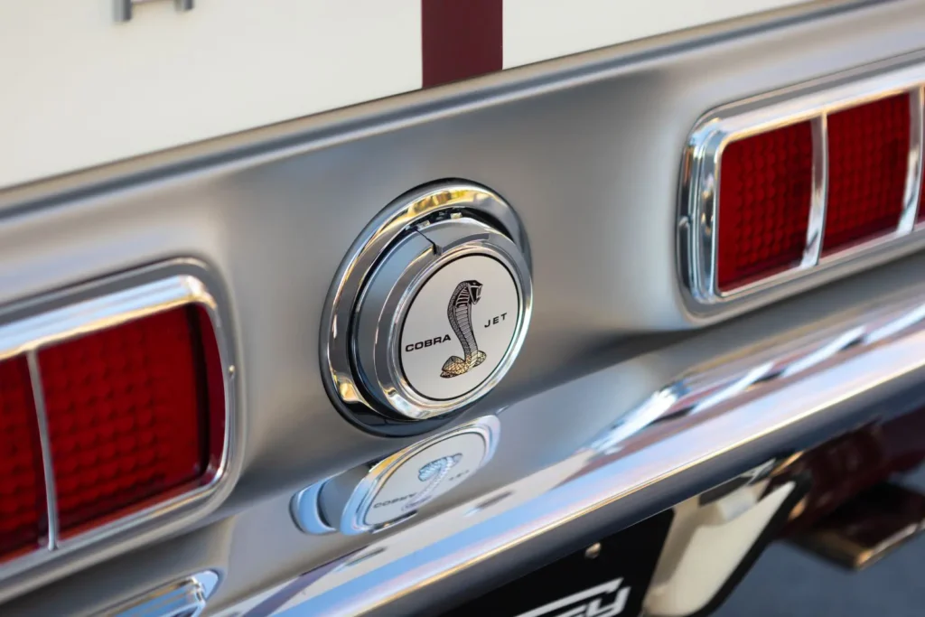 1968 Shelby GT500 KR Convertible back emblem close up shot