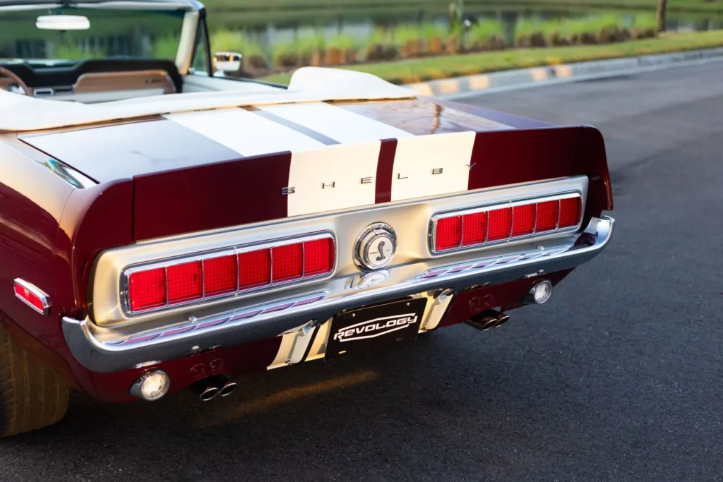 1968 Shelby GT500 KR Convertible white stripe exterior design.