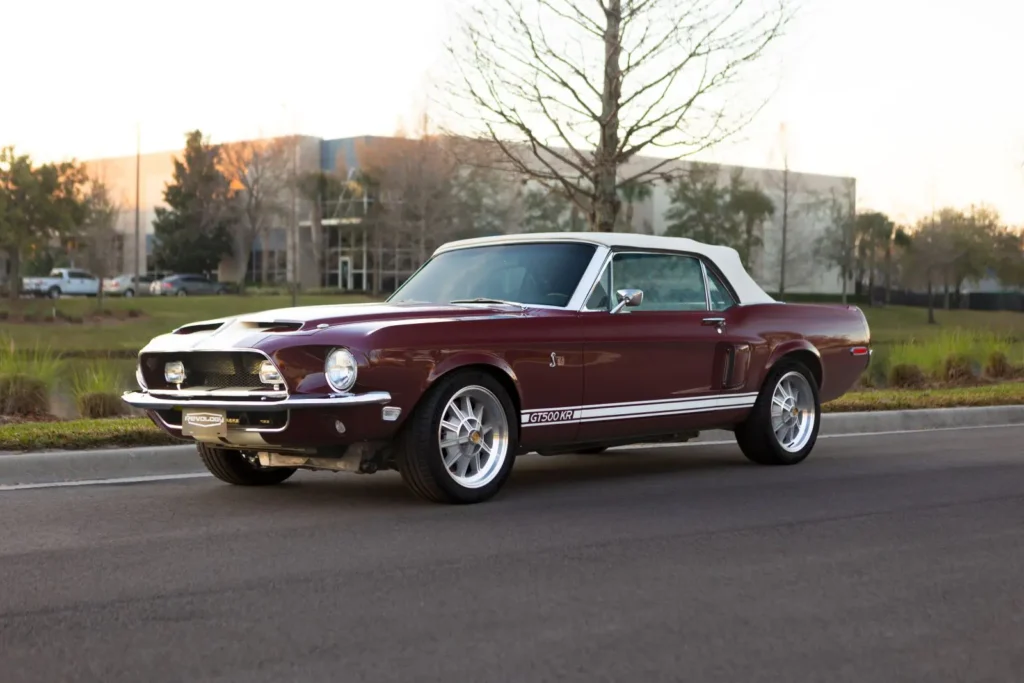 1968 Shelby GT500 KR Convertible front exterior design.