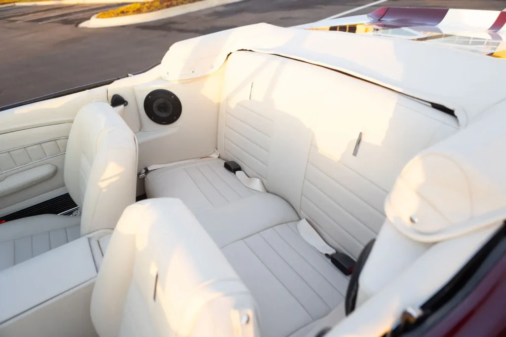 1968 Shelby GT500 KR Convertible with speakers impacted into the back seats