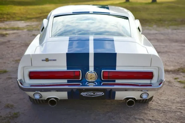 White 1967 Shelby GT 350 with exceptional fit and flushness.
