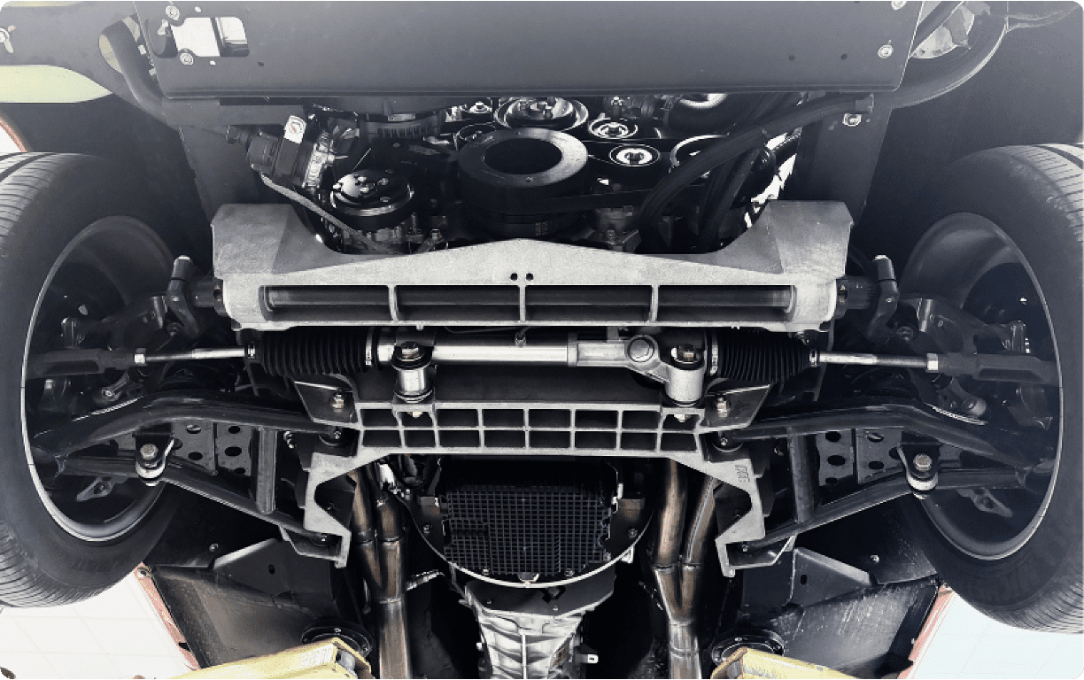 Engineering excellence from every angle: A look at the Revology aluminum subframe and precision-tuned suspension system that gives our Mustangs modern-day handling.